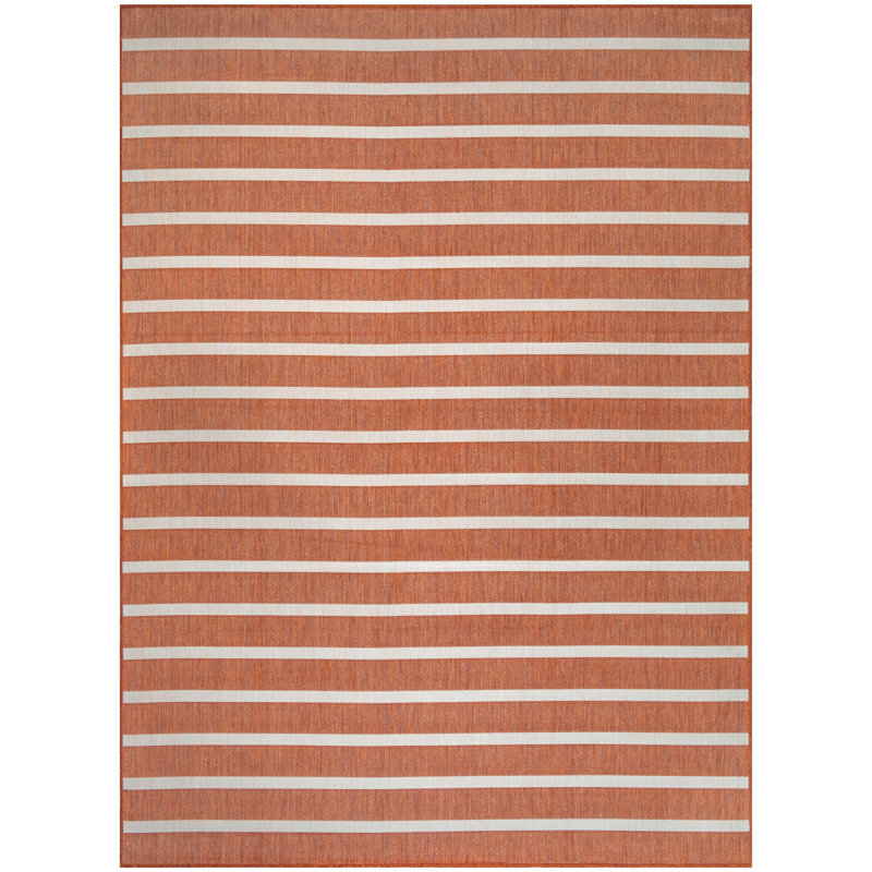  Positano 12' x 15' Terracotta Ivory Modern Rug, Rectangle 12' x 15'