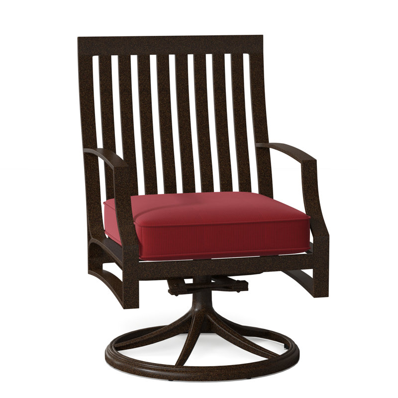 Seal Cove Outdoor Dining Armchair, Chestnut Brown, Brisa Charcoal Distressed Faux Leather