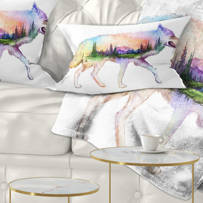Coussin lombaire loup à double exposition animal