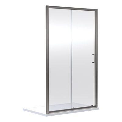 Bayswater 990mm Brushed Pewter Framed Sliding Shower Door