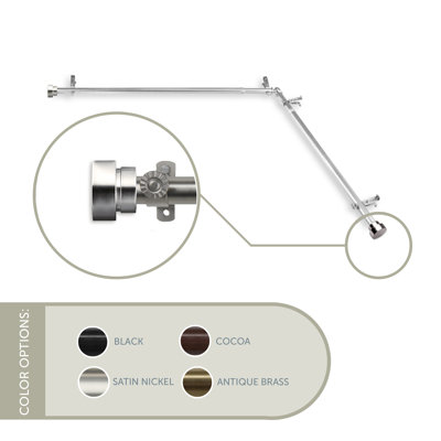 Lyndhurst Steel Adjustable Single Curtain Pole