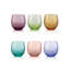 Multicolor Set 6 Water Tumblers In Assorted Mass Colored Glass Cl.25-1470673778