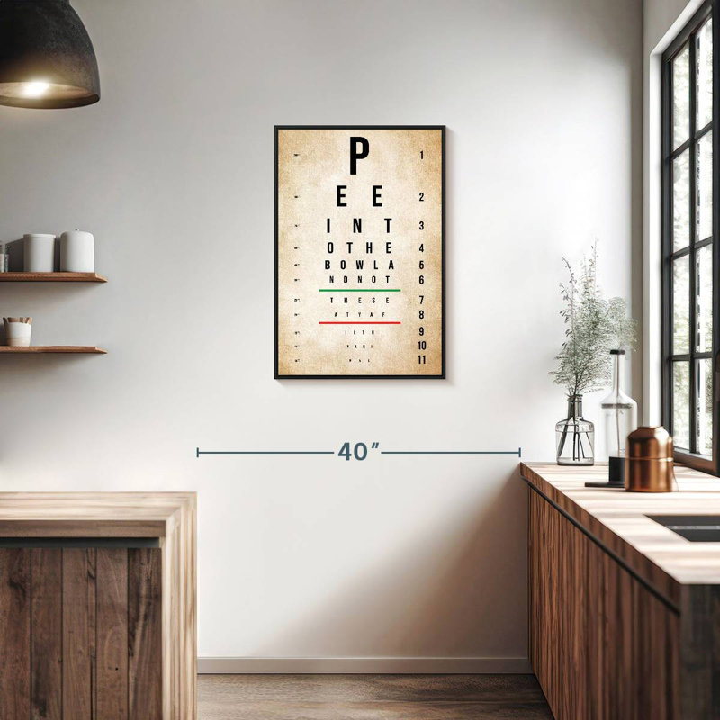Drôle de toilette, Cadre flottant noir, 21 po x 31 po