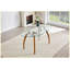 Modern Oval Glass Coffee Table, 2-Tier Storage Shelf, Double-Layer Tempered Glass Top, Electroplated Metal & Rubber Wood Legs