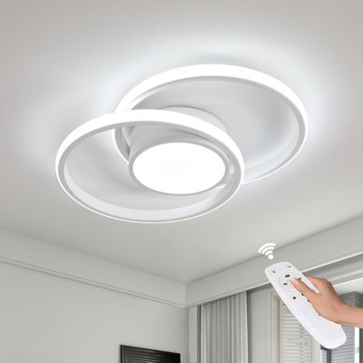 Audriauna 2-Light Dimmable Flush Mount Ceiling Light with Remote Control
