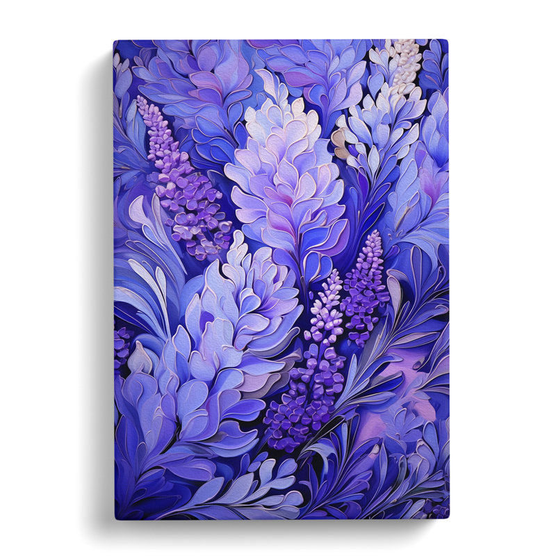 Lavender Flower Orphism Art No.2 - Wrapped Canvas, 76cm H x 50cm W x 3cm D
