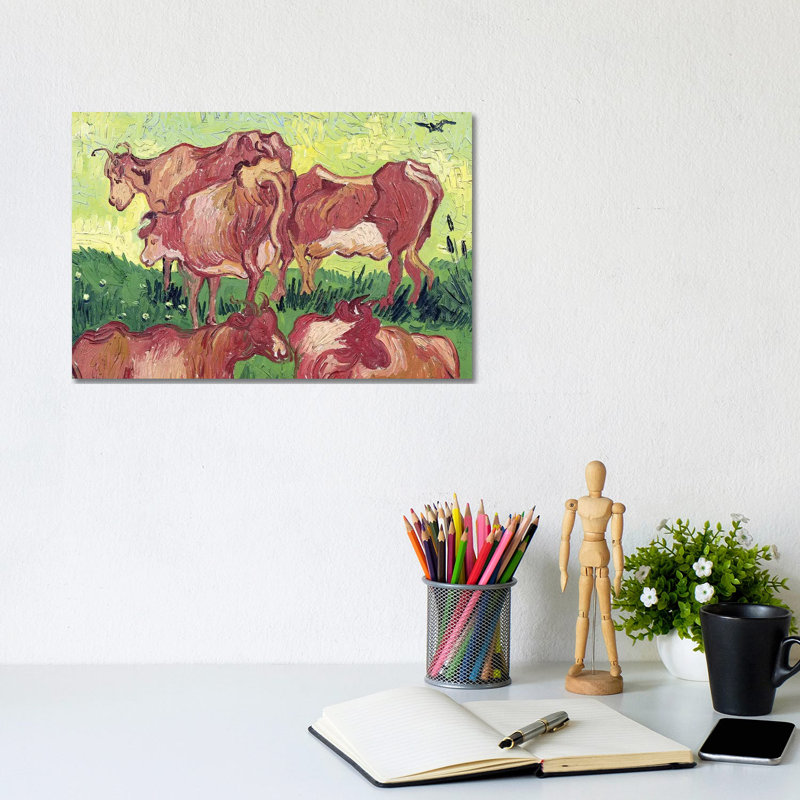Cows, 1890 by Vincent Van Gogh - Wrapped Canvas Print, 20.32cm H x 30.48cm W x 1.91cm D