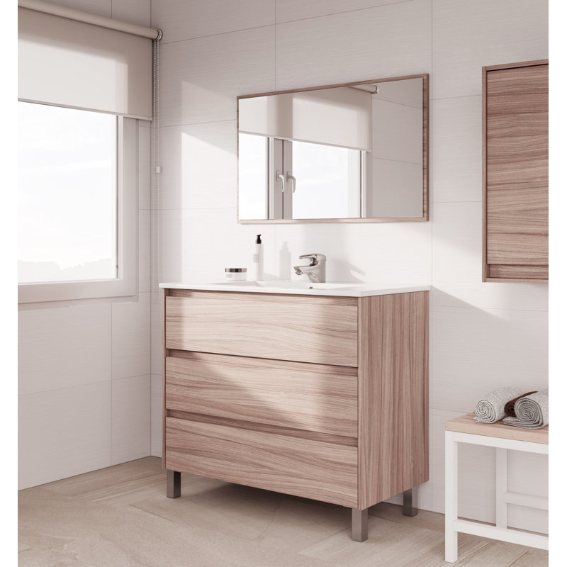 Padminie 86cm Single Bathroom Vanity Base Only in Oak, Oak