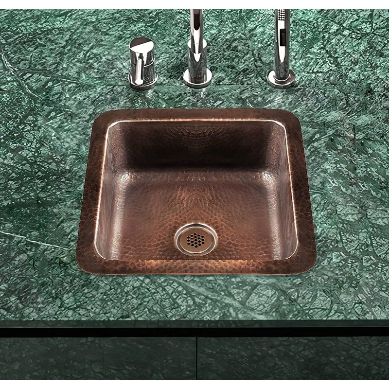 Hand Hammered Copper 12" Dual Mount Single Bowl Sink