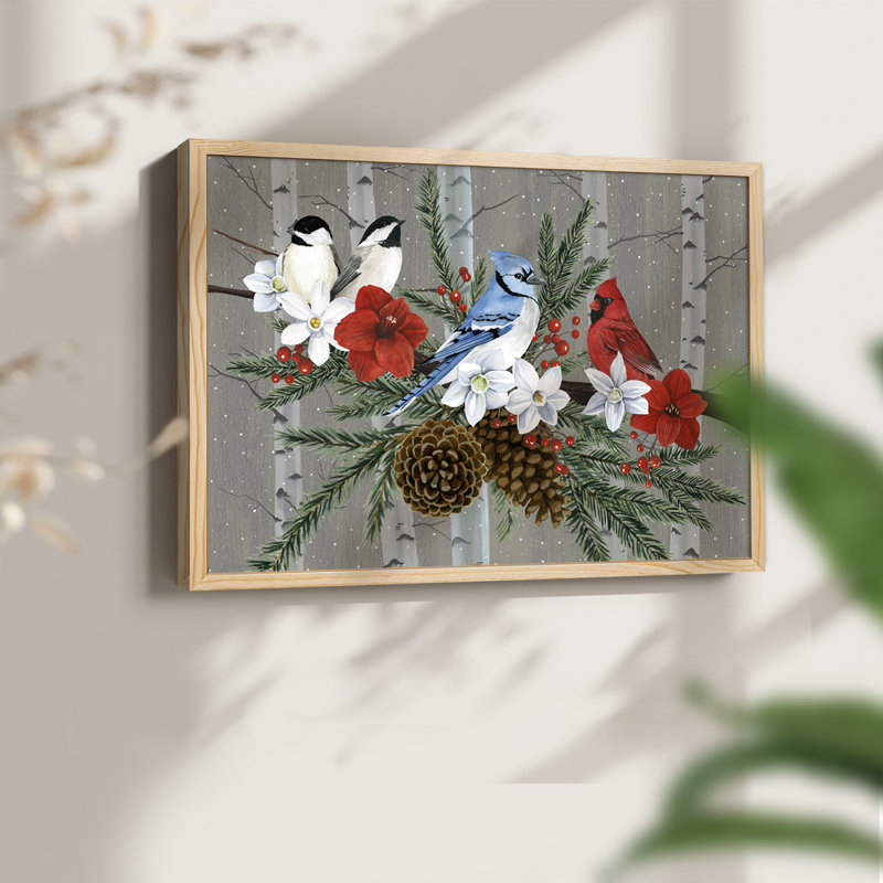 Birch Birds Collection A - Reproduction encadrée - Restickable, H 8 po x l 10 po, Naturel