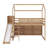 Annieruth Twin Size Wood House Loft Bed With Slide, Storage Shelves And Light-1836043929