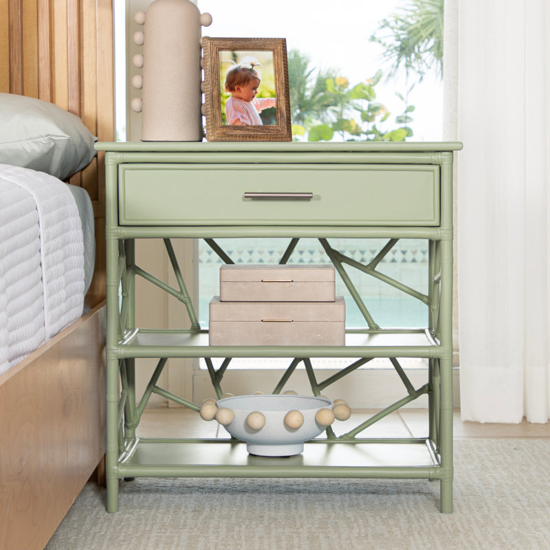 End Table with Storage, Celery Green