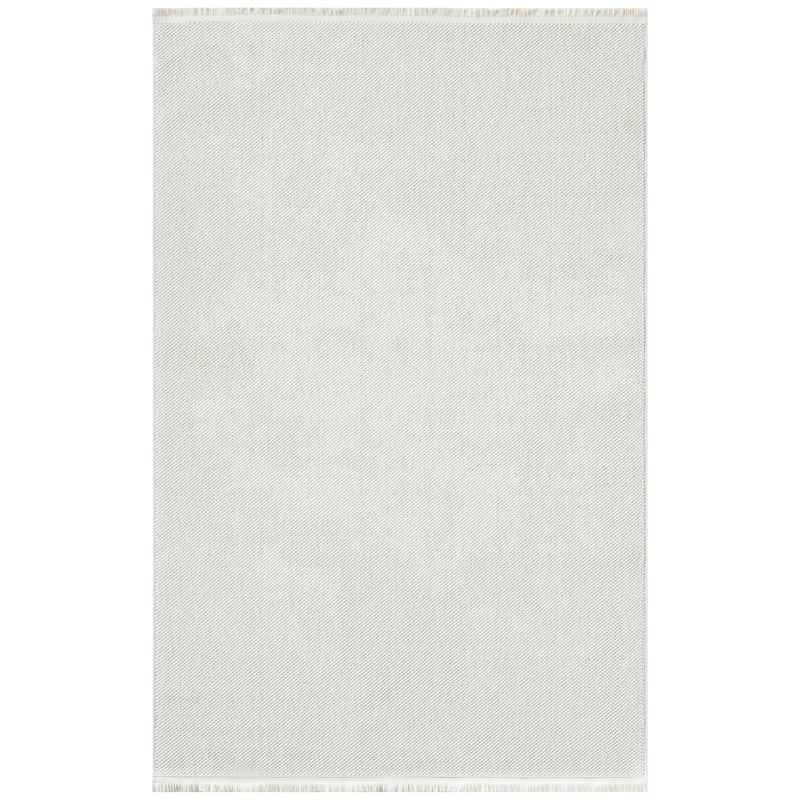 Tapis texturé à franges, Rectangulaire 8 pi x 10 pi, Cream