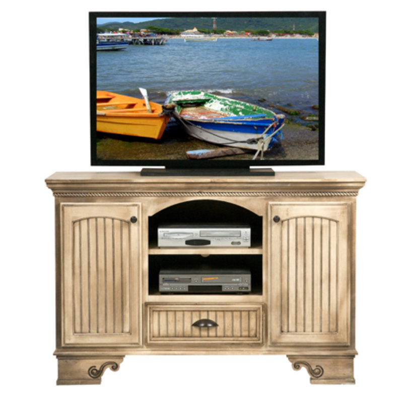 South Perth Unfinished TV Stand for TVs up to 65", Concord Cherry, Wood