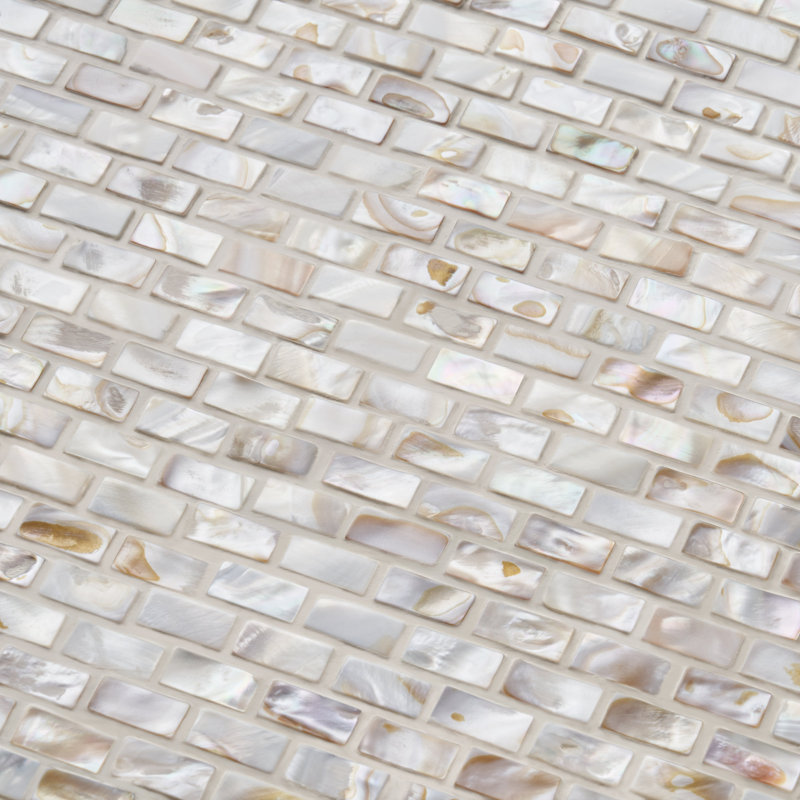 Baroque 0.25" X 0.75" Seashell Brick Joint Mosaic Wall Tile