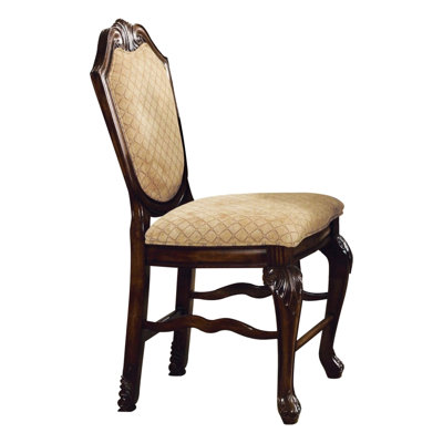 Chaise sans accoudoirs à hauteur de comptoir avec finition, sièges rembourrés recouverts de tissu, pieds en bois grand, arqué, garniture de soudure, limite de poids de 220 lb, profondeur de siège de 20 po, hauteur de 24 po, poids de 41 lb, largeur de 21 po de 47 po