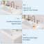 Meuble-lavabo mural 24 po avec lavabo en céramique, armoire flottante cannelée moderne, tiroirs doubles à fermeture en douceur et 3 trous pré-percés-133602297