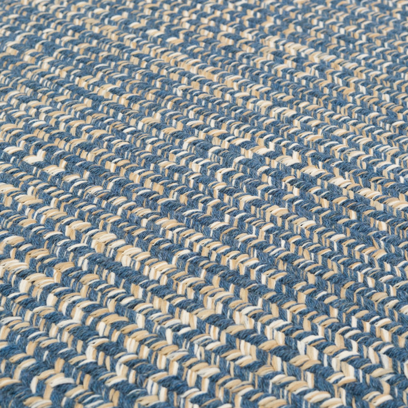 Tapis bleu en mélange de laine Tweed, Rectangle 2 pi 3 po x 3 pi 10 po