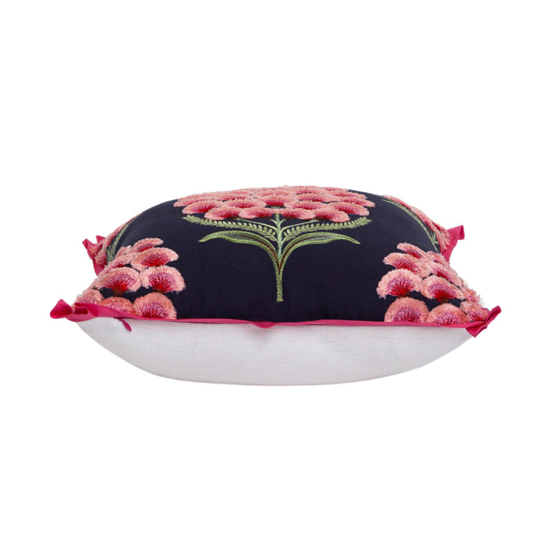 Aurelia Embroidery Butterfly Flange Accent Pillow