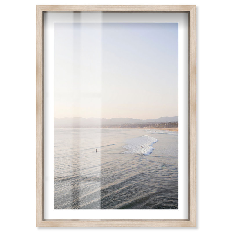 «Misty Morning Surf Shadowbox Print Coastal Art Prints» par Notoriart, H 46 po x l 31 po, Crème, crème