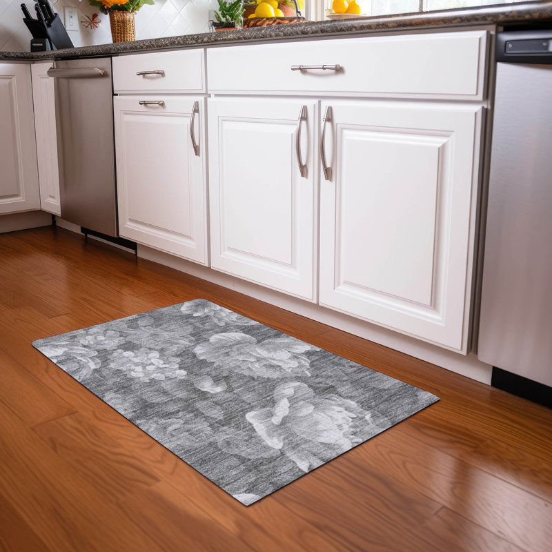 Tapis gris intérieur / extérieur lavable à la machine Chantille ACN1562, Rectangle 1 pi 8 po x 2 pi 6 po