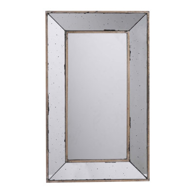 Versatile Traditional Rectangle Wall Mirror and Decorative Tray, Durable MDF Wood Frame, High-Quality Glass, 16.5x24 Inches