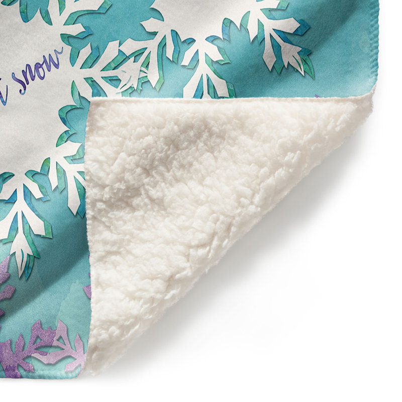 Jeté bonhomme de neige let it , l 68 po x L 80 po, Bleu / Mauve