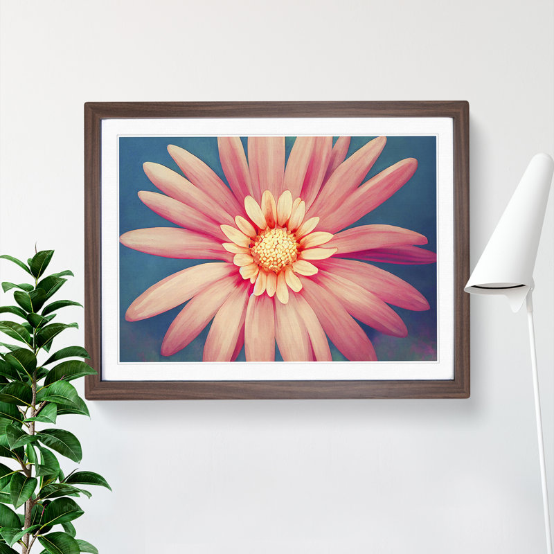 Ingenious Daisy Flower 1 Piece Single Picture Frame Wall Art, 25cm H x 34cm W x 2cm D, Walnut