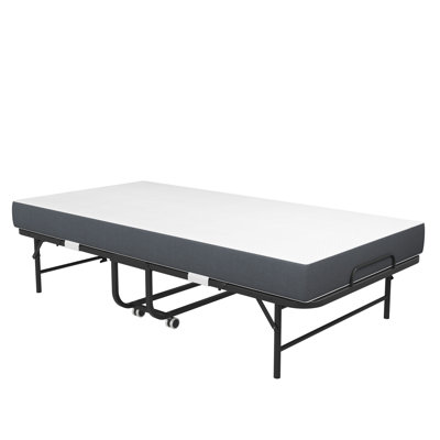 75" x 38" Twin Folding Bed with 3.7" Memory Foam Mattress, Portable Foldable Extra Bed, Rollaway Bed for Guests, and Sturdy Metal Frame