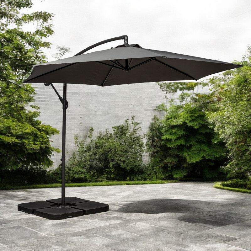 Oyster 3m Standard Cantilever Over Hanging Powder Coated Parasol with Cross Stand This parasol is made using Polyester Fabric which has a Weather-Proof Coating & UPF Sun Protection Level 50