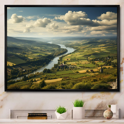 Allemagne, campagne, rivière, art mural sur toile