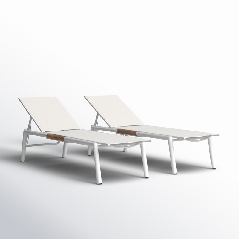 Stokes 25'' Outdoor Powder Coated Aluminum Chaise Lounge