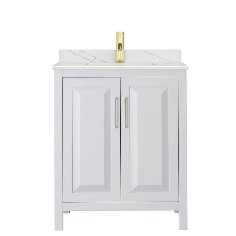Daria 30'' W Vanity, White, Brushed Gold, Giotto Quartz