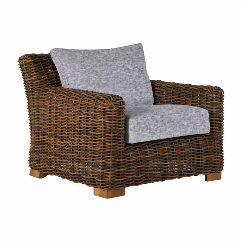 Montauk Patio Chair with Cushions, No Welt, Intermix Bark, Standard Plus