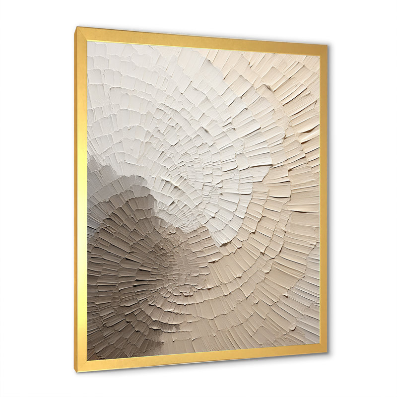 Minimaliste gracieux, art discret beige - Art mural minimaliste, Cadre photo unique, H 44 po x l 34 po, Doré