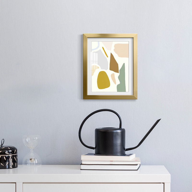 PastelSplotchesIPremiumGalleryWrappedCanvas-Framed Print, Gold