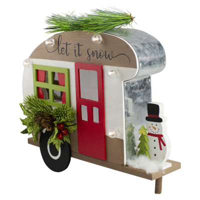 11.5" Battery Operated 3D RV "Let It Snow" Christmas Tabletop Decoration
