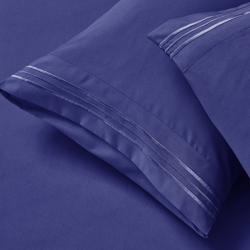  Ensemble de draps hypoallergéniques à double brossage 1800 Series, Ensemble de draps pour grand lit avec 2 taies d'or
