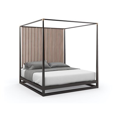 Pinstripe Platform Canopy Bed -  Caracole Classic, CLA-020-101