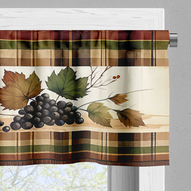Plaid Tailored Window Valance, 42" W x 18" L