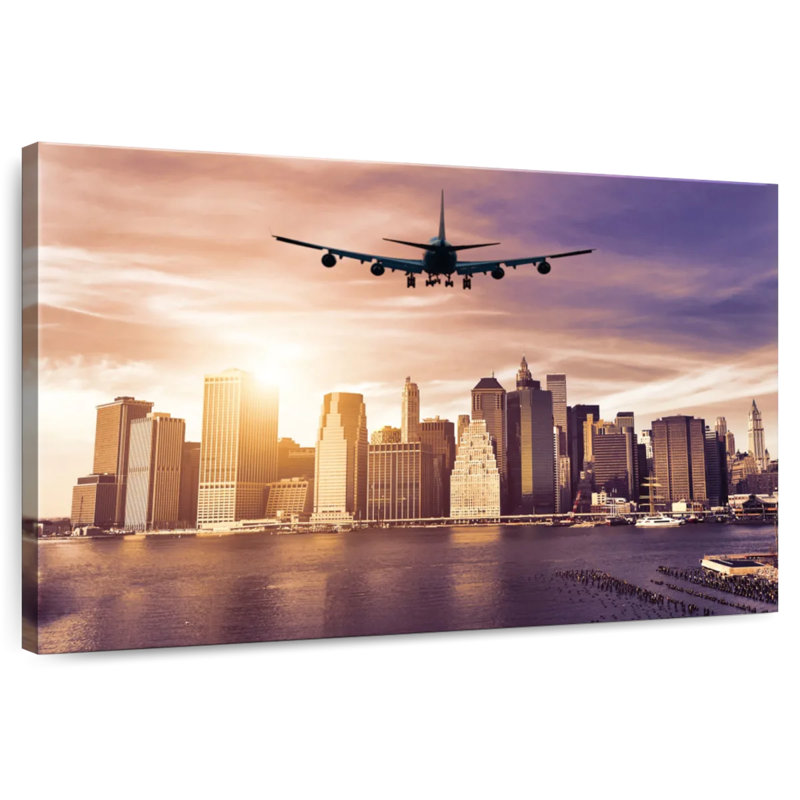 Mehar Airplane In The City, 32" H x 48" W
