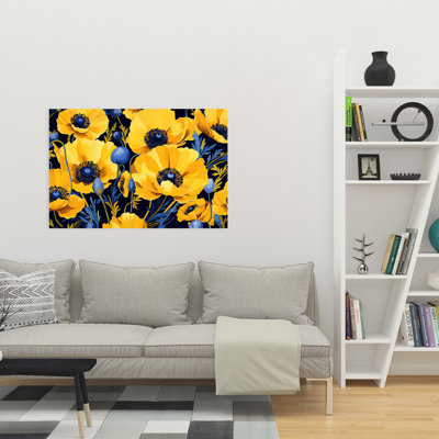 Yellow and Blue - Blue Botanical Canvas for Home Decor