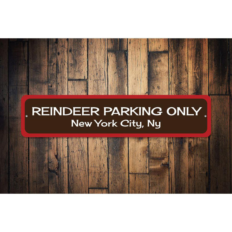 Plaque de rennes en aluminium sur mesure, H 4 po x l 18 po x P 0,04 po