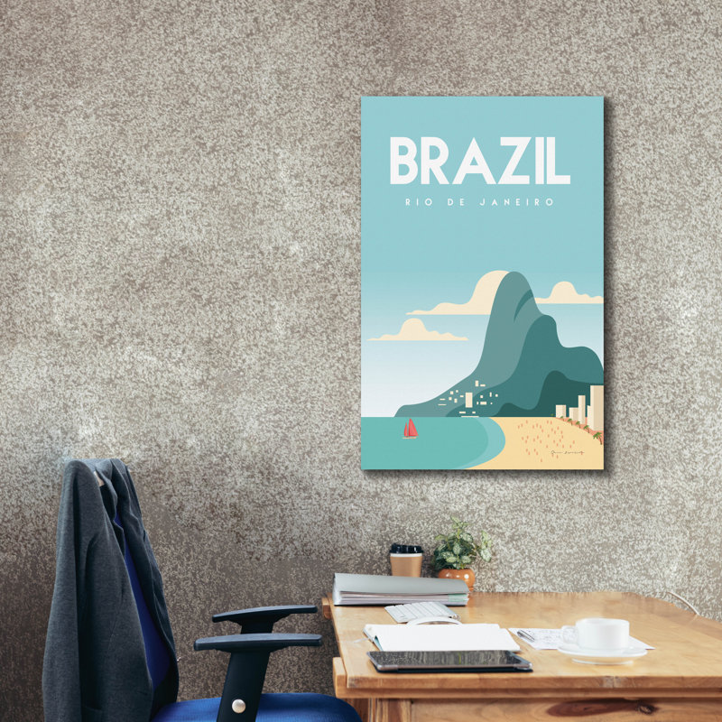  «Brésil» par Omar Escalante, art mural sur toile, 26 po x 40 po