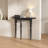 Black Solid Wood Half-circle Console Table-978073446