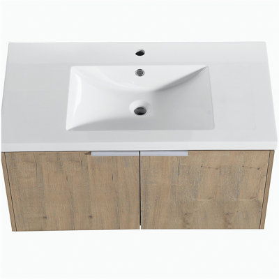Design 36-inch floating installation bathroom dressing table with basin door, 2 doors