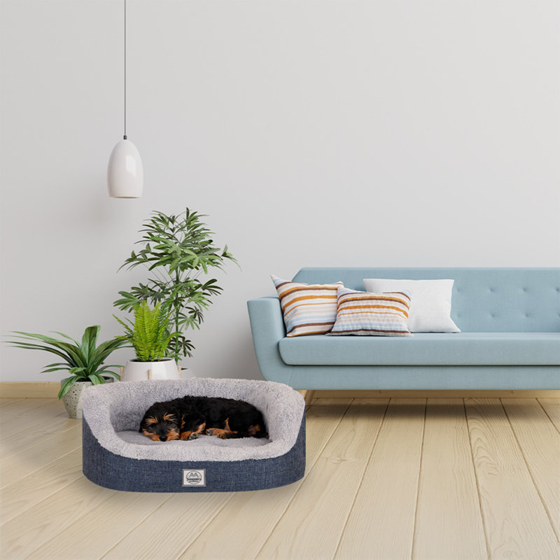 Jungolica Orthopedic Pet Bed, 80cm H x 70cm W x 22cm D, Navy Blue