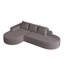 Canapé en chenille moderne en L 108,5 po avec 3 coussins pour la chambre à coucher, gris, sièges, lignes arrondies, haute résilience, confortable et respirant, sans assemblage, combinaison, coussins décoratifs-1385555248-1385555251
