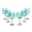 Aqua Wine Glasses Recycled Hand Blown