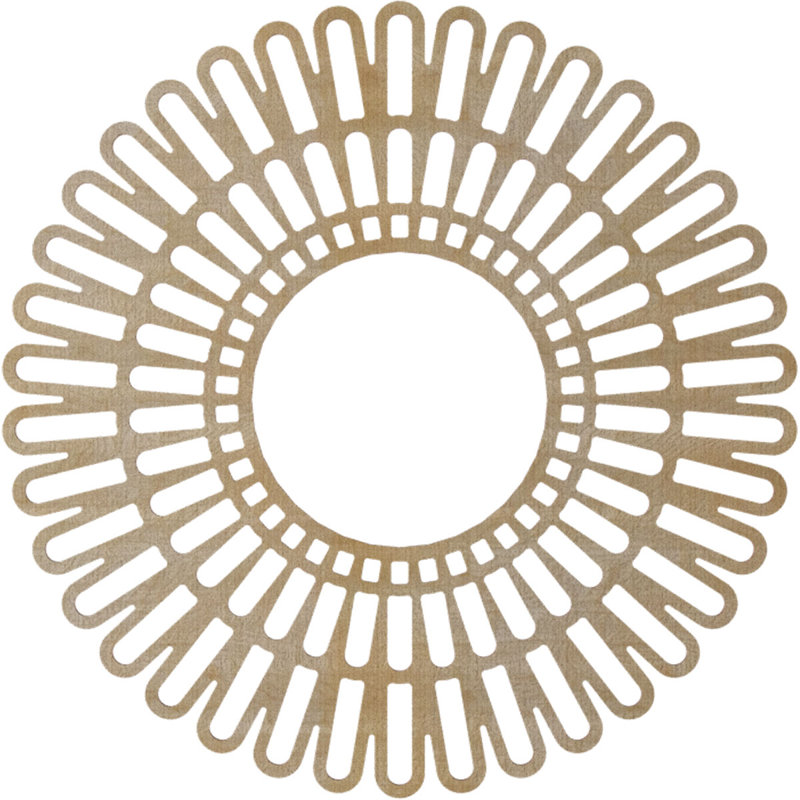 Médaillon de plafond en bois ajouré 32 po DO x 11 7/8 po x P 3/8 po, bouleau, Bouleau, H 40 po x l 40 po x P 0,38 po